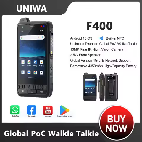 UNIWA F400 Rugged PDA with PoC Walkie Talkie Zello IP65 Smartphone Android 15 4350mAh 4.0 Inch 4G Gl