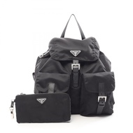 【สินค้ามือสอง】 ปราด้า PRADA กระเป๋าเป้สะพายหลัง 1BZ811 สีดำ ไนลอน โลโก้สามเหลี่ยม ขนาดกลาง สำหรับผู้
