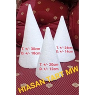 T.30 D.18 cm, Dummy Styrofoam Cone Height 30 cm D.18 cm Styrofoam Cone Cork/ Macaron Tower Donut/