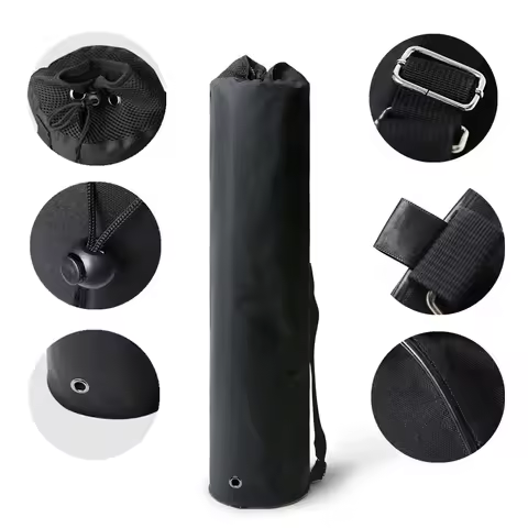 Women Men Yoga Mat Zip Gym Bag Foldable Waterproof Carrying Bag Pilates Yoga Mat Storage Bag W/ Adju