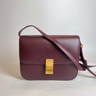 CELINE  酒紅BOX包 中號