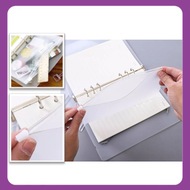 Zipper Pouch Binder A6 Ring 6 Pembatas Buku Plastik Binder Divider Ziplock Bag