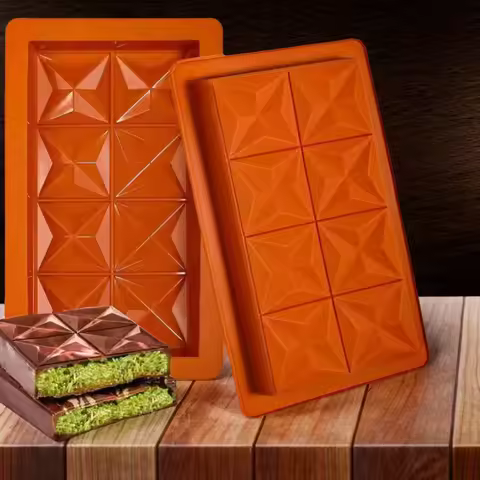 Chocolate Bar Mold Deep with 10Pcs Bags Thick dubai Chocolate Mold for Stuffed Bar Filling Pistachio