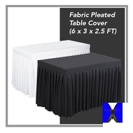ALAS MEJA-6x3FT Fabric Pleated Table Cover Skirting Meja Hotel Wedding Banquet Event Skirt Cloth Kai