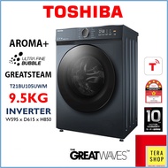 Toshiba T21BU105 9.5KG / BL105A4M 9.5KG / BL115A2M 10.5KG Wifi Control Inverter Front Load Washing M