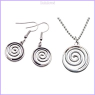 RAINL Elegant Round Swirl Pendant Necklace Hip Hop Swirl Charm Clavicle Chain Necklace Popular Swirl