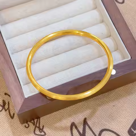Luxury 24K 9999 Pure Gold real gold Women's Brushed Bracelet