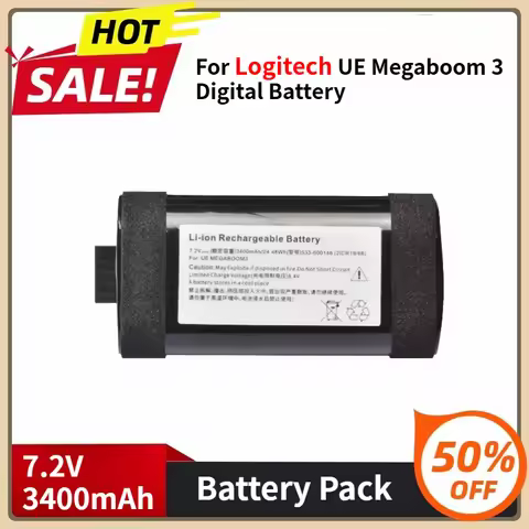 533-000164 Speaker Battery 7.2V 3400mAh for Logitech UE Megaboom 3 Digital Battery