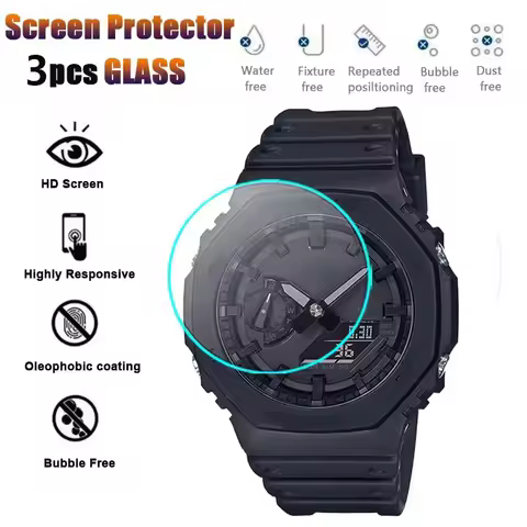 3Pcs 9H Tempered Glass For Casio G Shock GA-2100 GA-2000 GA-2110 GM-2100 GMA-S2100 GA-2200 GA-B2100 