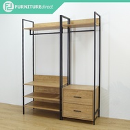 Furniture Mart NORMAD industrial style garment rack and stuck desk / rak baju ikea / rak baju kayu