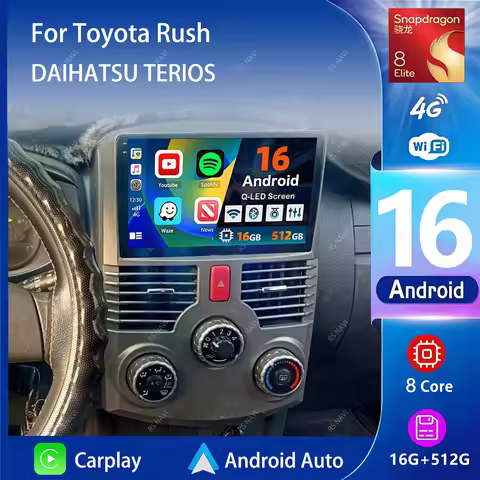 Android 16 Carplay Auto 2K Screen Car Radio BT Multimedia Player For Toyota Rush DAIHATSU TERIOS Aut