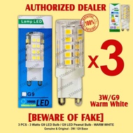 G9 Led Bulb Bulbs 3W 3 Watts WARM WHITE High Quality G9 Led Peanut Bulb Pin Light - Set of 3 Pcs