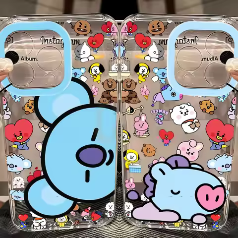 Cute Cartoon B-BTS Phone Case For Samsung Galaxy S26 S25 S24 S23 S22 S21 S20 FE Note20 Note10 Edge P