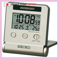 【Direct from JAPAN】Seiko Clock, Alarm Clock, Traveler, Radio Wave, Digital, Automatically Illuminated, Calendar, Temperature Display, Gold Color, SQ772G SEIKO