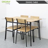 OKURA 4 Seater Dining Table Set Home Living Dining Furniture Meja Makan 4 Kerusi Perabot Rumah