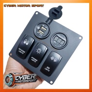 Car dashboard panel instrument 3 switch volt meter dc socket 12 volt 24 volt. Switch on off Switch 3