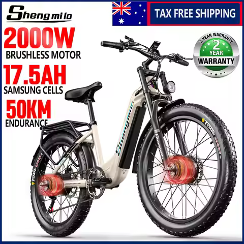 [Sydney Warehouse] shengmilo S700 dual motor 2000W 26 inch fat tyre electric mountain bike oil brake