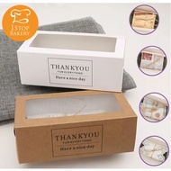SNY THANKYOU Kraft Cake Box D.17.5x9x6.5 cm (LxWxH)/Snack Pack Of 10 Pieces