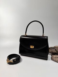Bally vintage 日本二手 中古復古古董 黑色皮革 肩背包 側背包 手提包