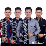 KEMEJA Prada ZigZag Silver Long Sleeve Batik Shirt