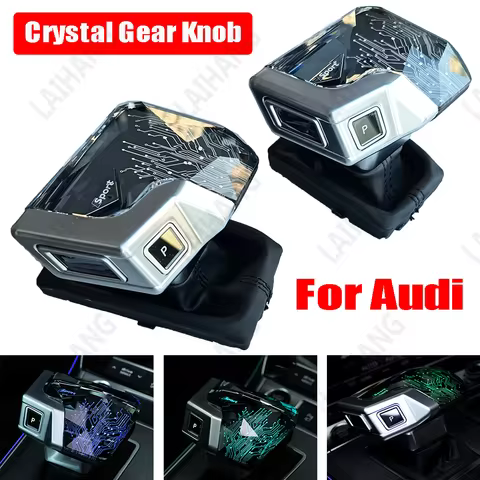Automatic LED Crystal Gear Knob for Audi A4 B9 A5 8W6 A6 C8 A7 4K8 S4 S5 S6 S7 Yacht-Style Crystal s