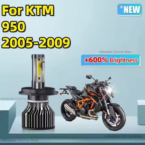 For KTM 950.00 2005 2006 2007 2008 2009 H4 LED COB Motorcycle Headlight Bulb Canbus Error Free Motor