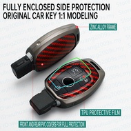 Mercedes Benz Key Carbon Fibre Protective Case Key Cover Metal amg CLA W205 w213 GLC300 E250 C300  E