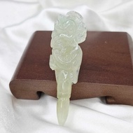 冰種黃翡 龍筆 吊墜 | 天然緬甸玉A貨翡翠