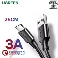 UGREEN ORIGINAL Kabel Data USB TYPE C 3A 25CM for XiaoMi Samsung Oppo Vivo Ori Realme Fast Charging 