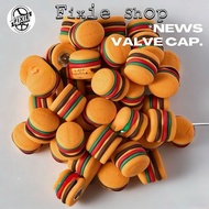 FIXIE Ardently Burger FV Valve Cap Cover Rim Fixie Roadbike Tire Nut Aluminum Penutup Tiub