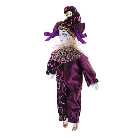 9 Inch Porcelain Dolls Italian Eros Triangel Dolls Model Sad Clown for Dollhouse Decoration