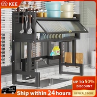 Rak Pinggan Sinki Mangkuk Stainless Steel Rak Dapur Drying Rack Dish Kitchen Organizer Rack Sink Dis