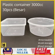 Plastik Container Besar 3000cc Empat Segi, Bulat 5 - 30 pieces/ Plastic Container Round,Square Big A