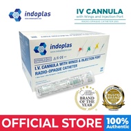 Indoplas 20G IV Cannula with Wings and Injection Port Box of 100 (Pink) - Box of 100