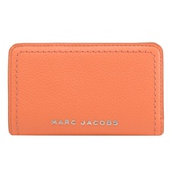 MARC JACOBS 金屬浮雕LOGO扣式拉鍊中夾.甜瓜橘