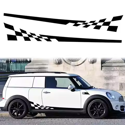 2Pcs Car Door Side Stickers Racing Sport Decal For Mini Cooper R56 R50 R53 R61 F60 F55 F56 F54 F66 F