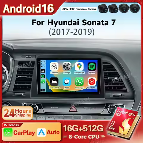 Android 16 Carplay Auto 2K Screen Car Radio Multimedia Player For Hyundai Sonata 7 LF 2017 - 2019 Au