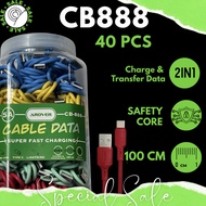 DATA CABLE JAR ️CB-888 SUPER FAST CHARGING MICRO CABLE TYPEC/ IOS/ WHOLESALE CABLE