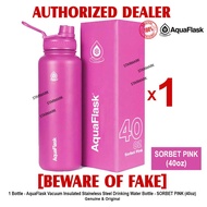AQUAFLASK 40oz SORBET PINK Aqua Flask Wide Mouth with Flip Cap Spout Lid Flexible Cap Vacuum Insulated Stainless Steel Drinking Water Bottle Bottles or Tumbler Tumblers Authentic - 1 Bottle