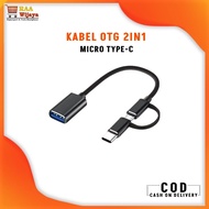 Hp OTG Cable 2in1 Micro Usb/Type-C For Flash Disk/Mouse/keyboard