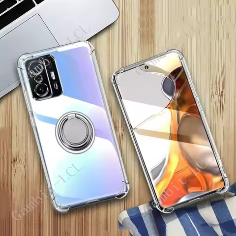 For Xiaomi 11T Pro 11TPro Xiaomi11T 2107113SG 21081111RG Back Ring Holder Bracket Phone Cover TPU So