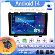 Radio Kereta Android 14 Untuk Honda Cr-v 3 Re Crv 2007-2011 Multimedia Stereo Player Navigation Unit