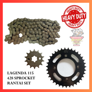 REMPIT Lagenda 115 428 14T 15T 16T 33T 34T 35T 36T 428 114L Sprocket Rantai Set Heavy Duty