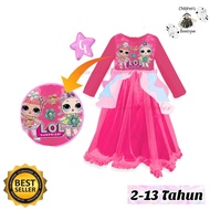 Muslim Children's Clothing, Girls' Gamis, Imported Lol Surprise Fushia G, Ages 2-13 Years