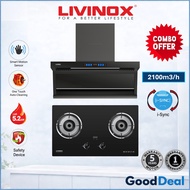 Livinox COMBO LCH-DARLEY DC-90BL DC Motor i Sync Kitchen Hood + LGH-328T 2B-BL Hob