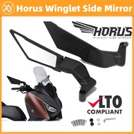 Horus Winglet 28cm Side Mirror Large Full Alloy Adjustable Mirror Mount Walang Grado Clear Lens