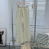 Straight-leg plaid pants (free cotton pants)