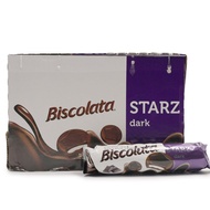 BISCOLATA STARZ dark , Bitter Chocolate Coated Biscuit Milk cream 88g { 3PCS }