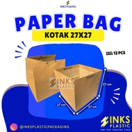BROWN PAPER BAG SQUARE 27x27 (12 PCS)