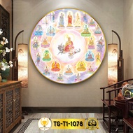 Tranh Tráng Gương Pha Lê Tròn CHÂN THIỆN MỸ Tranh Phật Treo Tường Phật Thích Ca TG-T1-1097